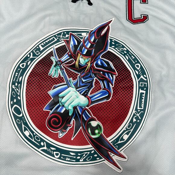 YUGIOH DARK MAGICIAN HOCKEY JERSEY YU GI OH ANIME SHIRT YUGI 96 BOXLUNCH - Picture 3 of 9